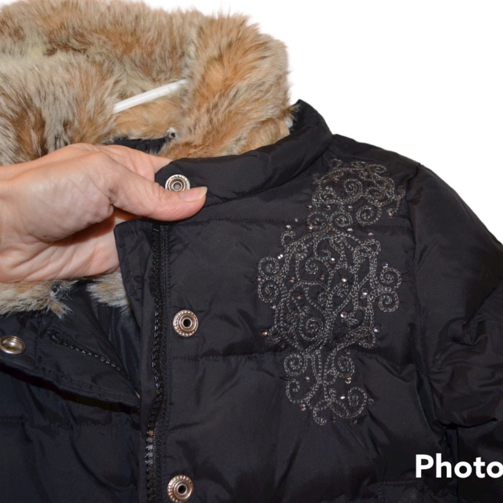 Old Navy Winter FrostFreeCoat Faux Fur Collar Button Fastened Zip/Snaps Front XS - Picture 7 of 8